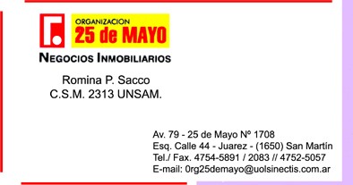 25 de mayo Propiedades